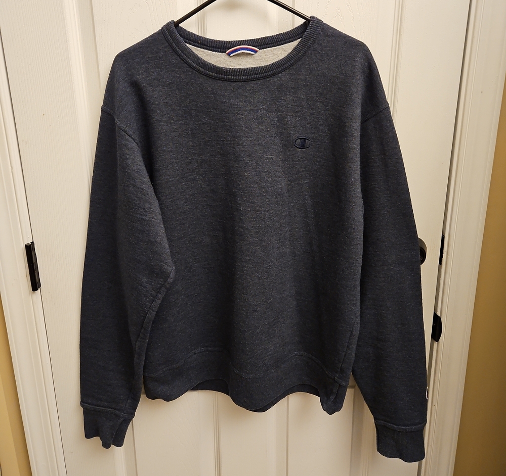 Champion Men's Dark Gray Crewneck Sweater | Dark Blue